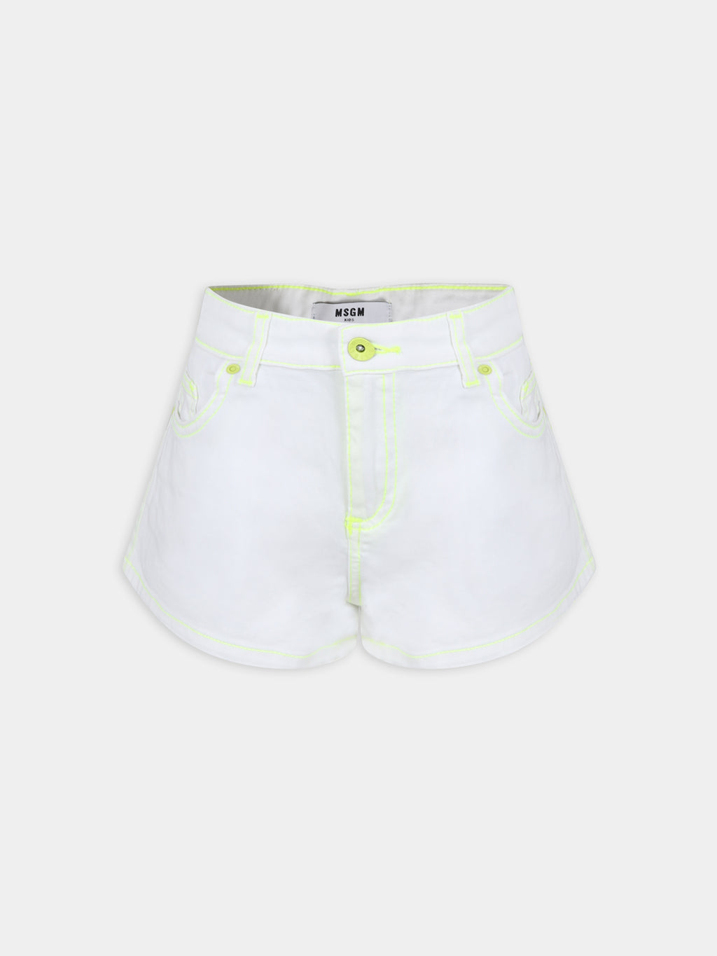 White shorts for girl with logo